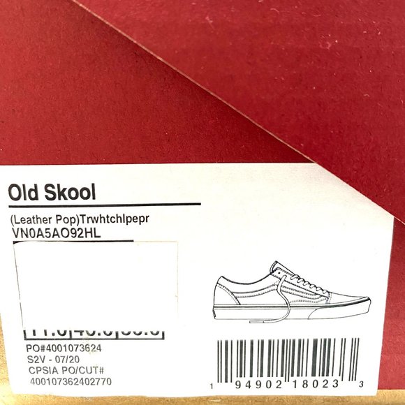 🌿 SPRING SALE 🌿 VANS Old Skool Leather Pop White Men’s Size 11.5 VN0A5AO92HL - Picture 10 of 10